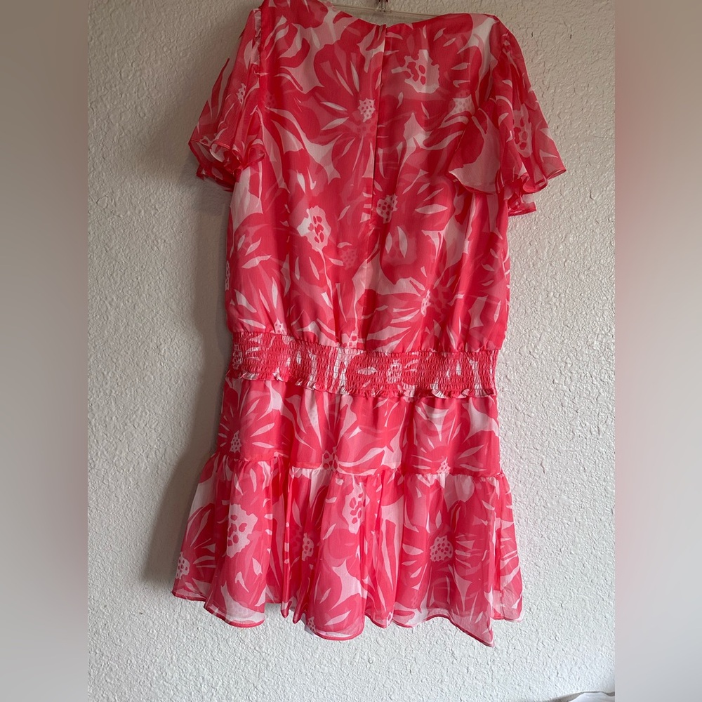 NEW AMANDA UPRICHARD skort romper in pink floral L NWT